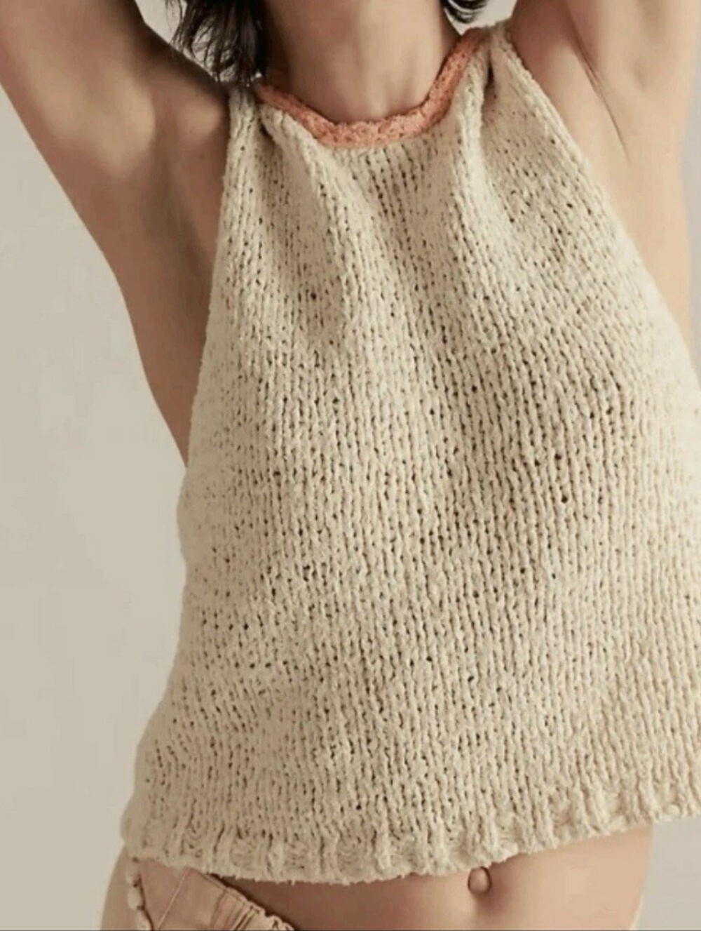 Free People NWT Sicily Reversible Ivory Shell Sweater Top - Picture 3 of 9